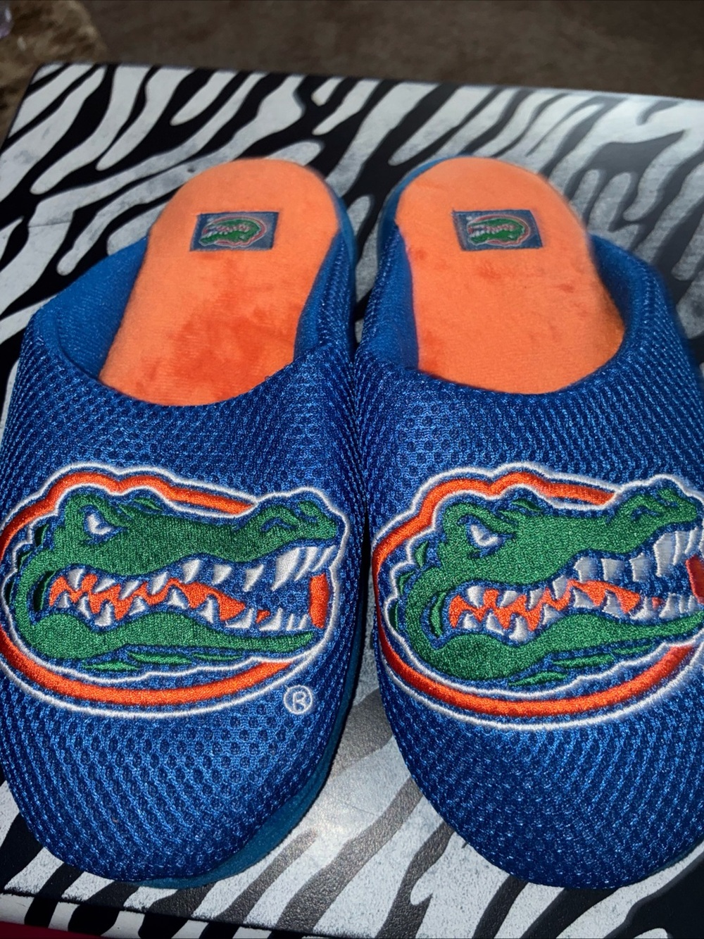Men's Blue and Orange Slip-On Florida Gator Slippers